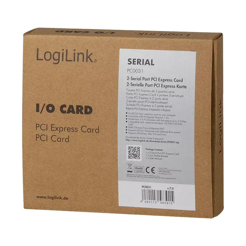 LogiLink PC0031 PCIe-Schnittstellenkarte, 2x seriell (COM)