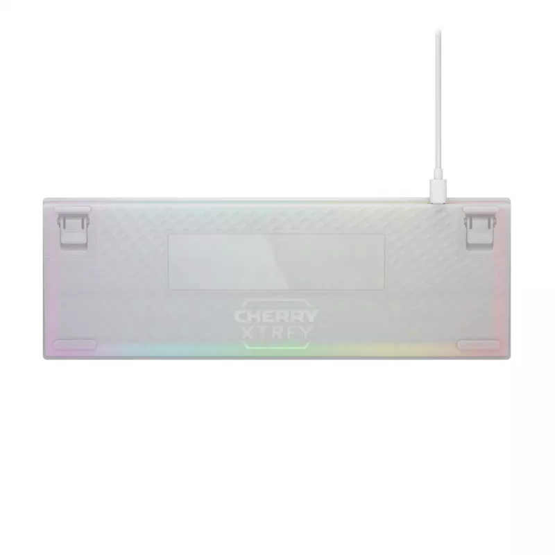 CHERRY XTRFY K5V2 RGB kompakte kabelgebundene mechanische 65-%-Gaming-Tastatur, CHERRY MX2A Red, deutsches QWERTZ-Layout, Weiß