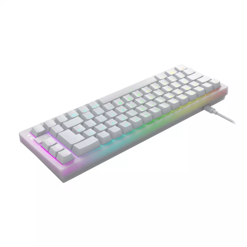CHERRY XTRFY K5V2 RGB kompakte kabelgebundene mechanische 65-%-Gaming-Tastatur, CHERRY MX2A Red, deutsches QWERTZ-Layout, Weiß