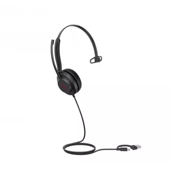 Yealink UH35 Mono UC USB-C/A Headset, kabelgebunden, 20–20000 Hz, Anrufe/Musik, 96,5 g, Headset, Schwarz