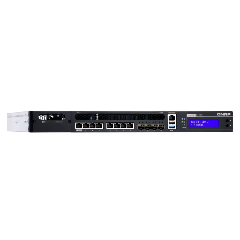 QNAP QuCPE-7012 Intel Xeon D-2146NT, 32 GB, 8x 2,5GbE RJ45 und 4x 10GbE SFP+