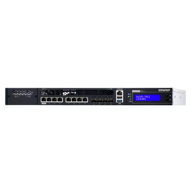 QNAP QuCPE-7012 Intel Xeon D-2146NT, 32 GB, 8x 2,5GbE RJ45 und 4x 10GbE SFP+