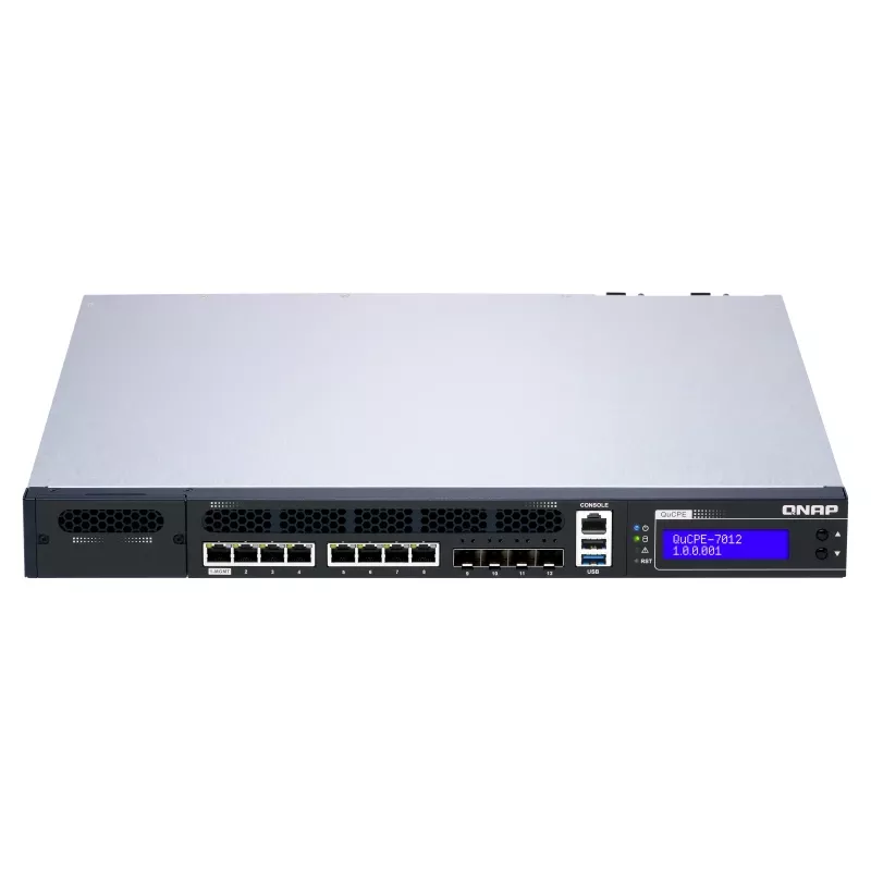 QNAP QuCPE-7012 Intel Xeon D-2146NT, 32 GB, 8x 2,5GbE RJ45 und 4x 10GbE SFP+