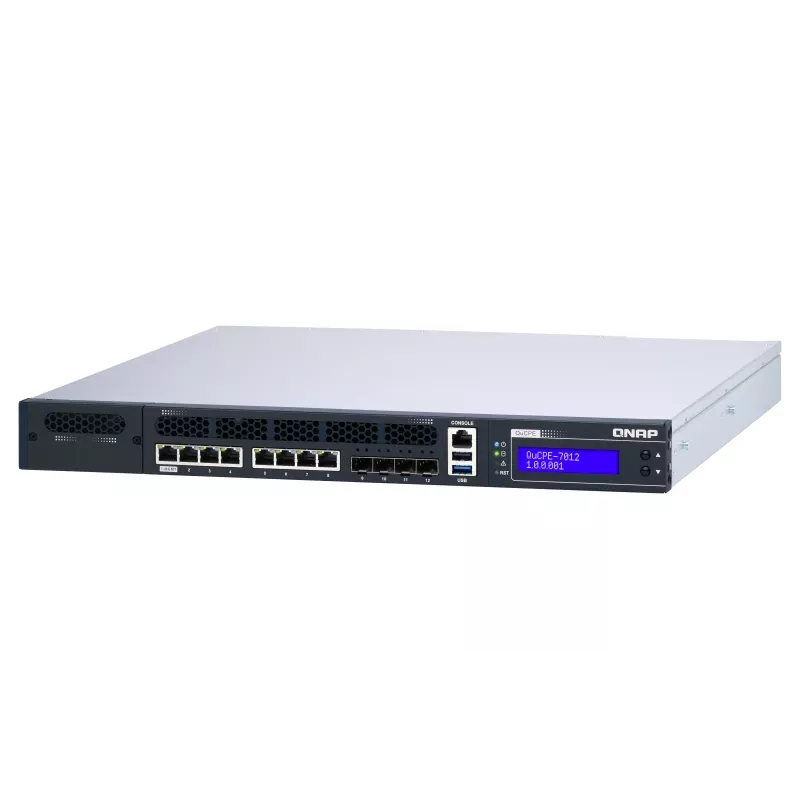 QNAP QuCPE-7012 Intel Xeon D-2146NT, 32 GB, 8x 2,5GbE RJ45 und 4x 10GbE SFP+