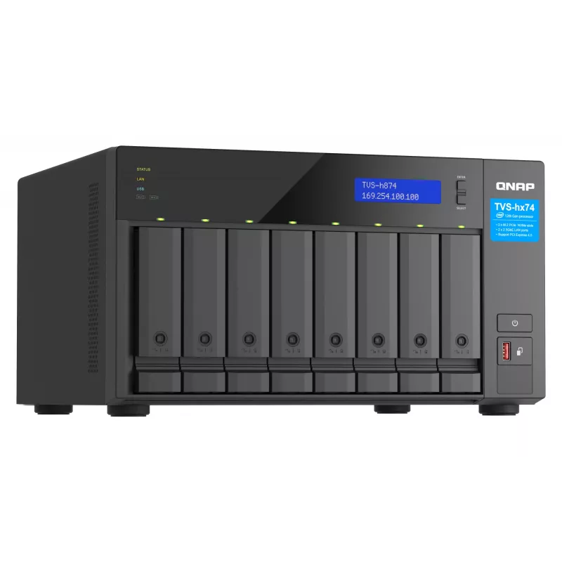 QNAP TVS-H874T-I9-64G NAS/Storage Server Tower Intel® Core™ i9 64 GB DDR4 0 TB QNAP QTS Schwarz