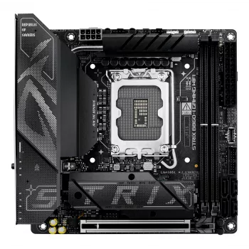 Motherboard ASUS ROG STRIX B860-I GAMING WIFI — Intel B860, LGA 1851, mini ITX, 2× DDR5 DIMM (bis zu 128 GB), Wi‑Fi 7, 2.5Gb LAN