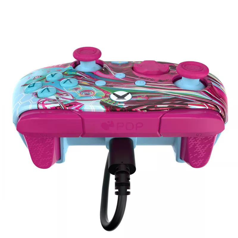 PDP REMATCH GLOW Advanced kabelgebundener Controller Android Dreams, im Dunkeln leuchtend, für Xbox Series X|S, Xbox One, PC, USB-C, 2,43 m Kabel, Mehrfarbig