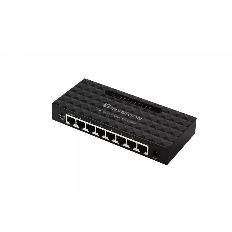 LevelOne GEU-0821 8-Port Gigabit-Ethernet-Switch, 10/100/1000