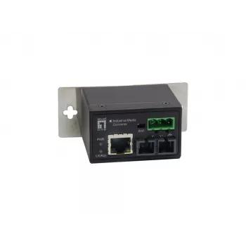 LevelOne RJ45 auf ST Fast Ethernet Industrie-Medienkonverter, Multimode-Faser, 2 km, -40 °C bis 75 °C