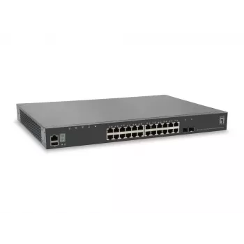 LevelOne KILBY 28-Port Stackable L3 Managed Gigabit Switch, 2 x 10GbE SFP+, 1 x 10GbE Module Slot