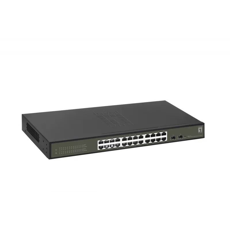 LevelOne Hilbert 26-Port Gigabit Smart Lite Switch, 24 x Gigabit RJ45, 2 x Gigabit SFP