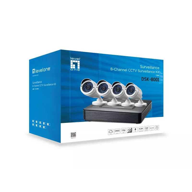 LevelOne DSK-8001 Videoüberwachungsset Kabelgebunden 8 Kanäle