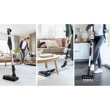 Bosch BSS711W Stabstaubsauger/Elektrobesen Akku Trocken Beutellos 0,3 l Schwarz, Silber, Weiß
