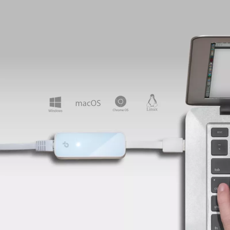 TP-Link UE200 USB-2.0-Netzwerkadapter, Ethernet 10/100 MBit/s, weiß