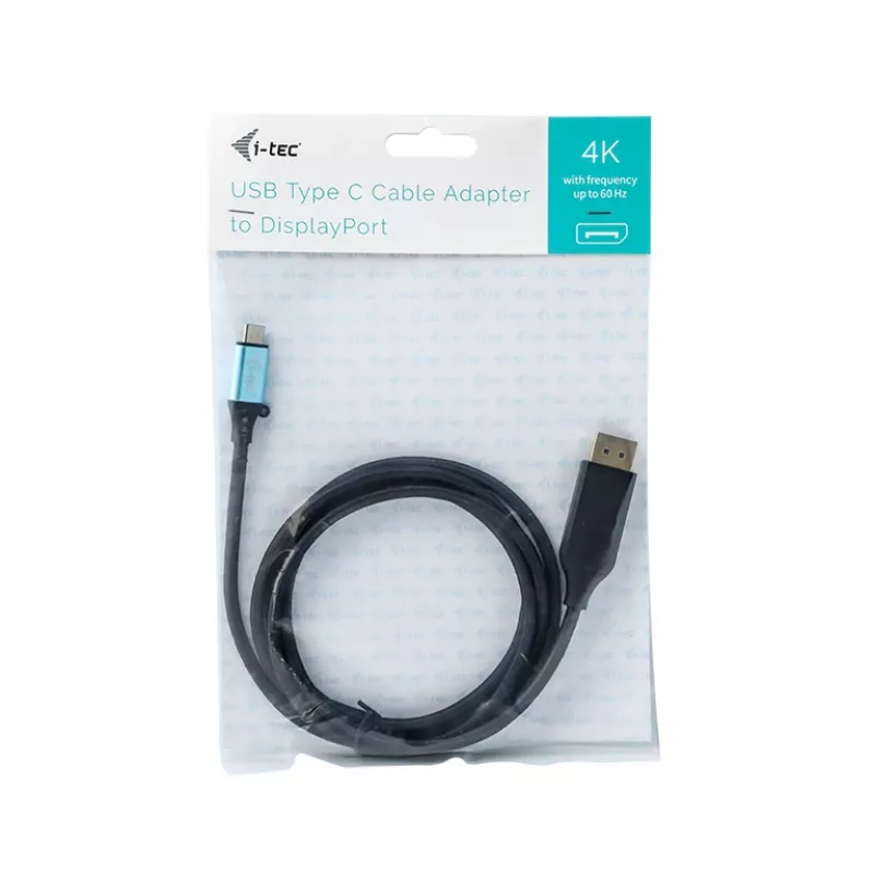 i-tec USB-C DisplayPort Kabeladapter 4K / 60 Hz 200 cm, 2 m, USB Type-C, DisplayPort, Stecker, Stecker, 3840 x 2160 Pixel