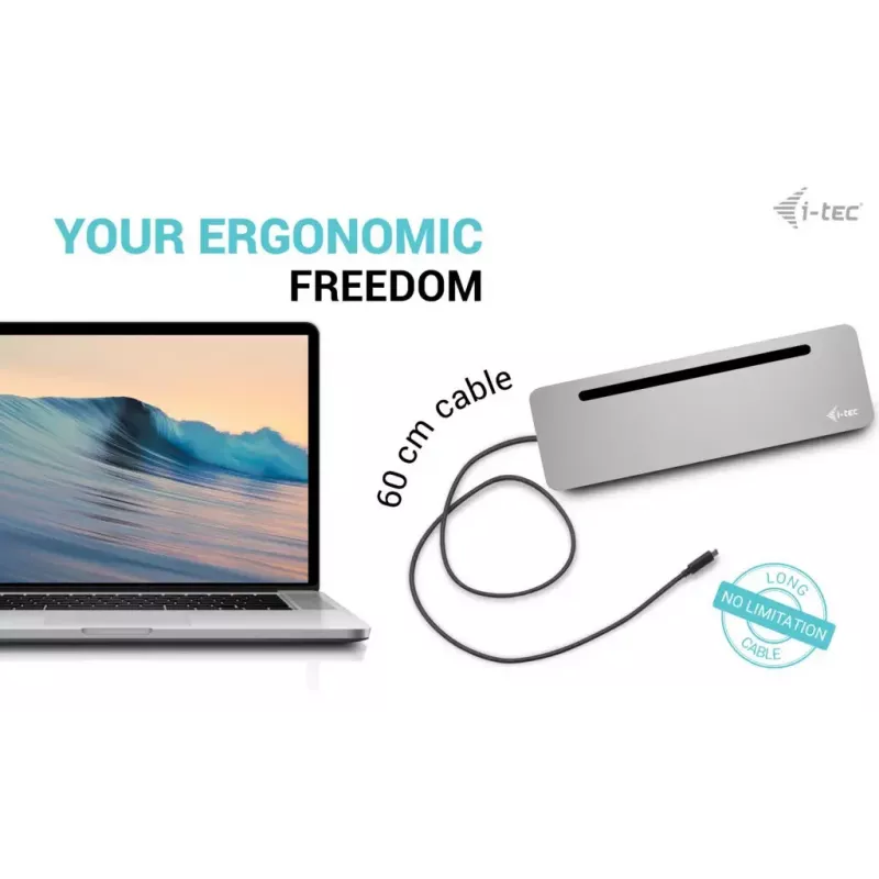 i-tec USB-C Metall Ergonomische 3x 4K Display Dockingstation + Power Delivery 100 W