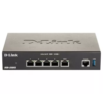 D-Link DSR-250V2/E VPN-Sicherheitsrouter, 4-Port Gigabit