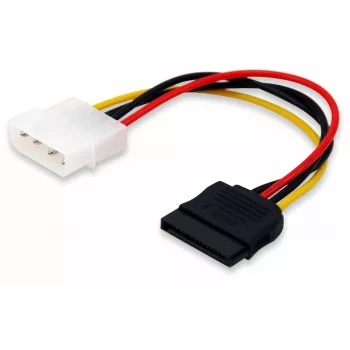 Equip SATA Internes Stromkabel, Molex (4-polig), SATA 15-polig, 0,15 m, Stecker, Gerade, Gerade