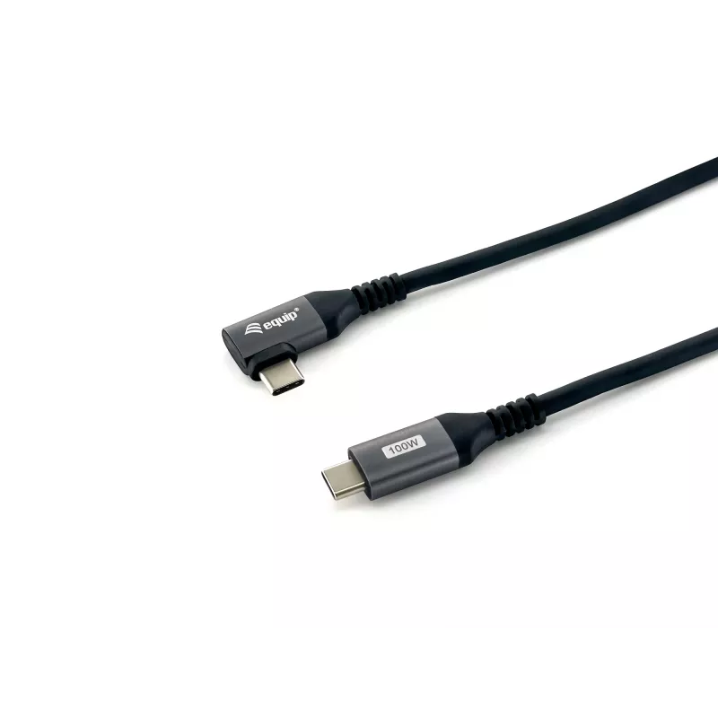 Equip USB 2.0 C-zu-C 90°-Winkelkabel, M/M, 3,0 m, 100 W mit Emark-Chipsatz