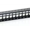 Equip 24-Port Keystone Cat.6 Shielded Patch Panel, Schwarz, Cat6, Rackmontage, 1U, Schwarz, 92,5 mm, 483 mm