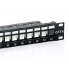 Equip 24-Port Keystone Cat.6 Shielded Patch Panel, Schwarz, Cat6, Rackmontage, 1U, Schwarz, 92,5 mm, 483 mm
