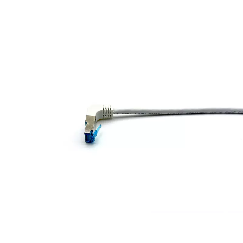 Equip Cat.6A S/FTP Patchkabel, gewinkelter auf geraden Stecker, 2,0 m, Weiß