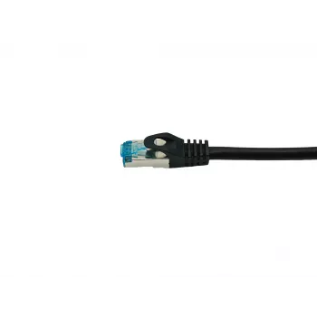Equip Cat.6A S/FTP Patchkabel, abgewinkelter auf geraden Stecker, 5,0 m, Schwarz