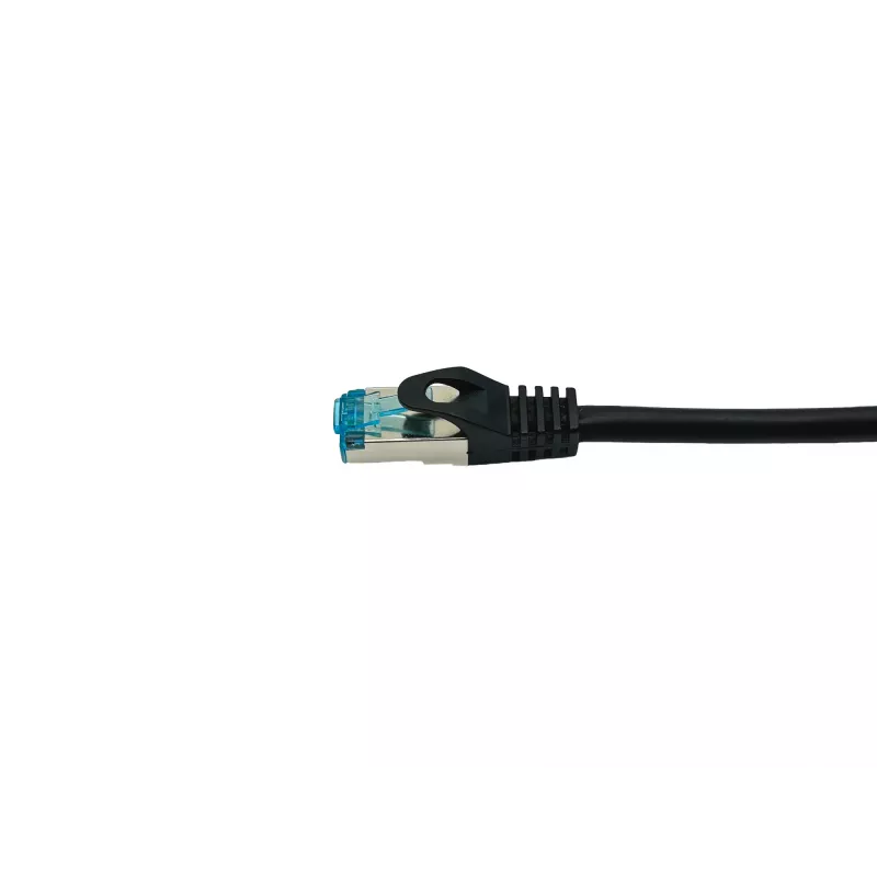 Equip Cat.6A S/FTP Patchkabel, abgewinkelter auf geraden Stecker, 5,0 m, Schwarz