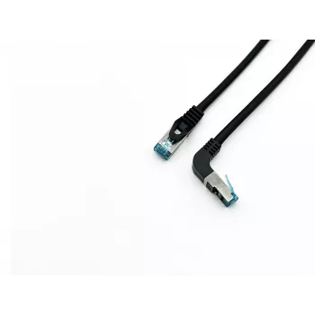 Equip Cat.6A S/FTP Patchkabel, abgewinkelt auf geraden Stecker, 3,0 m, Schwarz