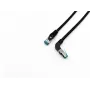 Equip Cat.6A S/FTP Patchkabel, abgewinkelt auf geraden Stecker, 3,0 m, Schwarz