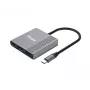 Equip 133488 3-in-1 USB-C auf HDMI / USB-A / USB-PD-Adapter, USB 3.2 Gen 1 (3.1 Gen 1), 4K/60 Hz, 100 W PD, Aluminium, Schwarz/Grau