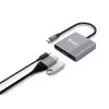 Equip 133488 3-in-1 USB-C auf HDMI / USB-A / USB-PD-Adapter, USB 3.2 Gen 1 (3.1 Gen 1), 4K/60 Hz, 100 W PD, Aluminium, Schwarz/Grau