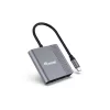 Equip 133488 3-in-1 USB-C auf HDMI / USB-A / USB-PD-Adapter, USB 3.2 Gen 1 (3.1 Gen 1), 4K/60 Hz, 100 W PD, Aluminium, Schwarz/Grau