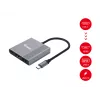 Equip 133488 3-in-1 USB-C auf HDMI / USB-A / USB-PD-Adapter, USB 3.2 Gen 1 (3.1 Gen 1), 4K/60 Hz, 100 W PD, Aluminium, Schwarz/Grau