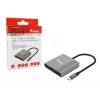 Equip 133488 3-in-1 USB-C auf HDMI / USB-A / USB-PD-Adapter, USB 3.2 Gen 1 (3.1 Gen 1), 4K/60 Hz, 100 W PD, Aluminium, Schwarz/Grau