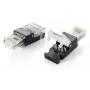 Equip Werkzeugloser RJ45-Stecker, Cat.6, RJ-45, Schwarz, Transparent, Polycarbonat, Cat6, -10 - 60 °C, 12 g