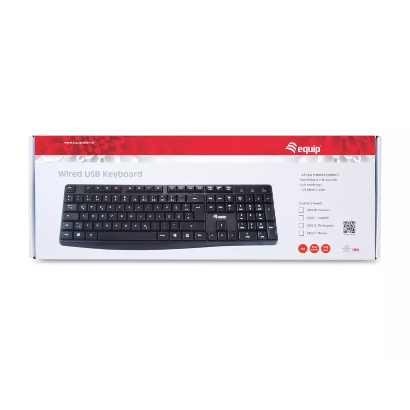 Kabelgebundene USB-Tastatur Equip 245210