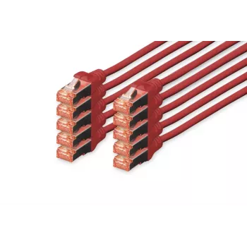 DIGITUS CAT6 S/FTP Patchkabel, 3 m, Grau, 10er-Pack