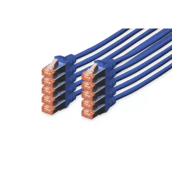 DIGITUS Patchkabel - CAT6 - S/FTP - Snagless - Cu - 2m - blau - 10er-Pack