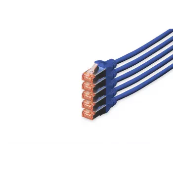 DIGITUS CAT6 S/FTP Patchkabel, 10 m, Grau, 5er-Pack