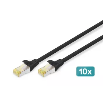DIGITUS CAT6A S/FTP Patchkabel, 0,5 m, Grau, 10er-Pack