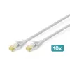 DIGITUS CAT6A S/FTP Patchkabel, 1 m, Grau, 10er-Pack