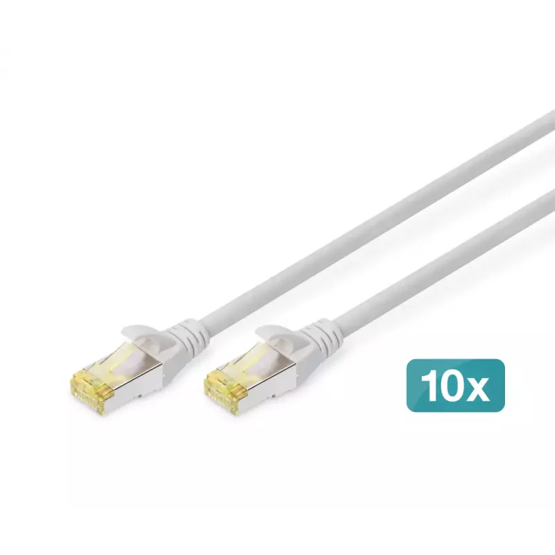 DIGITUS CAT6A S/FTP Patchkabel, 5 m, Grau, 10er-Pack