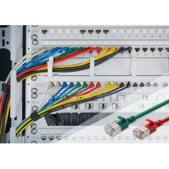 DIGITUS schlank Patchkabel - CAT6A - F-FTP - 5 m - Grau