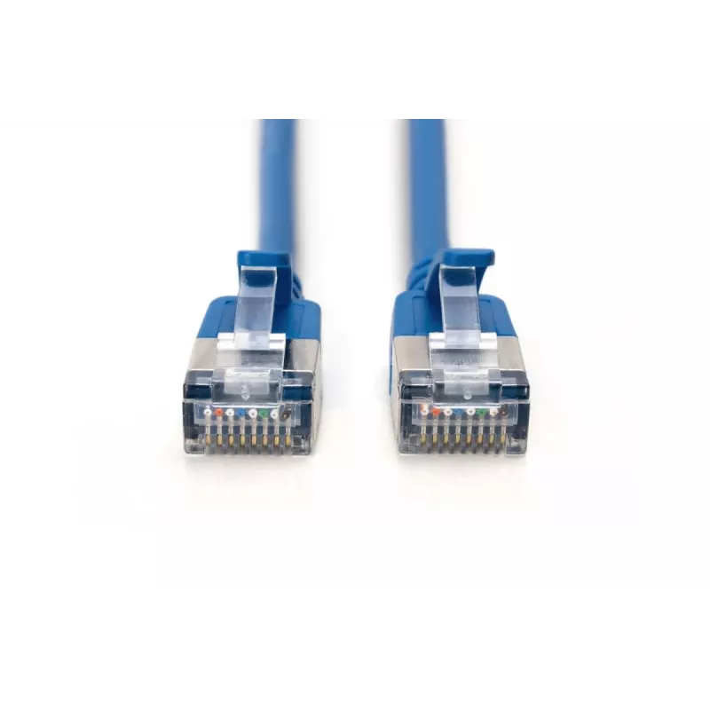 DIGITUS schlank Patchkabel – CAT6A – F-FTP – 50 cm – Blau