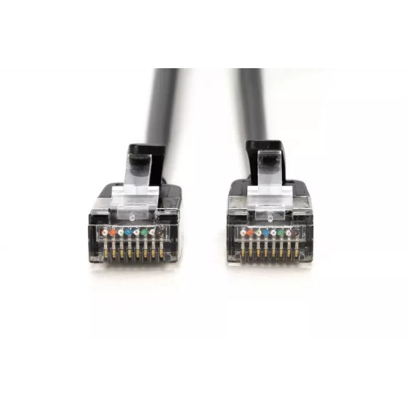 DIGITUS schlank Patchkabel - CAT6A - F-FTP - 50cm - Schwarz