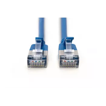 DIGITUS schlank Patchkabel - CAT6A - F-FTP - 5m - Blau