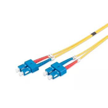 DIGITUS Glasfaser-Patchkabel, SC auf SC OS2, Singlemode 09/125 µm, Duplex, Länge 1 m