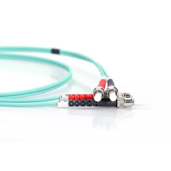 DIGITUS Glasfaser-Patchkabel, ST auf ST Multimode 50/125 µ, Duplex Länge 5 m Klasse OM3