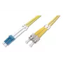 DIGITUS Glasfaser-Patchkabel, LC auf ST OS2, Singlemode 09/125 µ, Duplex, Länge 2m